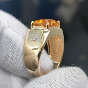 Nhẫn Nam Đá Citrine Vàng Gold 14k Thiên Nhiên (3)