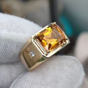 Nhẫn Nam Đá Citrine Vàng Gold 14k Thiên Nhiên (4)