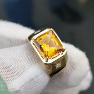 Nhẫn Nam Đá Citrine Vàng Gold 14k Thiên Nhiên (5)