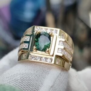 Nhẫn Nam Đá Sapphire Vàng Gold 14k Đính Tấm (3)