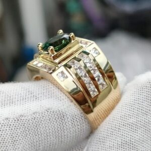 Nhẫn Nam Đá Sapphire Vàng Gold 14k Đính Tấm (6)