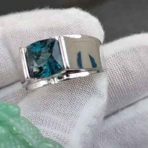 Nhẫn Nam Đá Topaz Vàng Trắng 14k Thiên Nhiên (2)