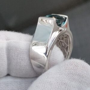 Nhẫn Nam Đá Topaz Vàng Trắng 14k Thiên Nhiên (5)