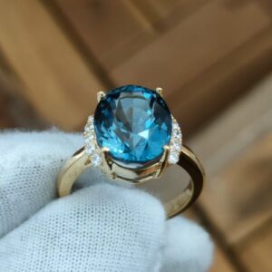 Nhẫn Nữ Vàng Gold 18k Đa Topaz London Thiên Nhiên (3)
