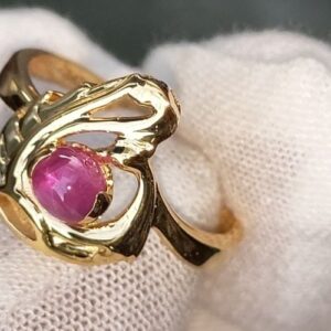 Nhẫn Nữ Vàng Gold Đá Sapphire Hồng Sao Thiên Nhiên (3)