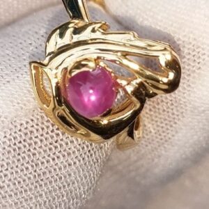 Nhẫn Nữ Vàng Gold Đá Sapphire Hồng Sao Thiên Nhiên (4)