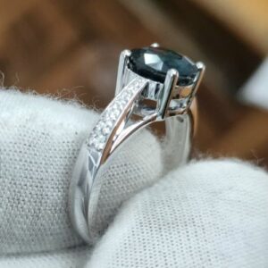 Nhẫn Nữ Vàng Trắng 14k Đá Sapphire (2)