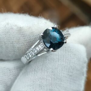 Nhẫn Nữ Vàng Trắng 14k Đá Sapphire (6)