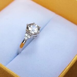 Nhẫn Nữ Vàng Trắng 14k Đá Zircon Thiên Nhiên (2)