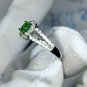 Nhẫn Nữ đá Xanh Vàng Trắng (10)