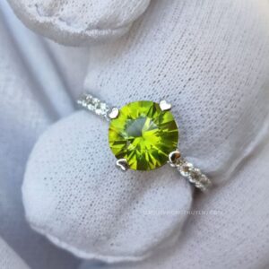 Nhẫn Nữ đá Xanh Vàng Trắng 14k (1)