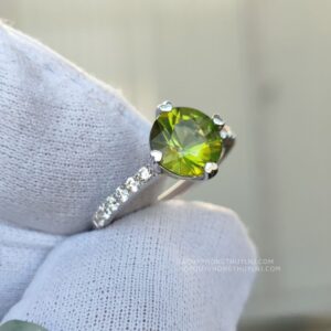 Nhẫn Nữ đá Xanh Vàng Trắng 14k (3)