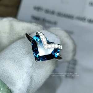 Nhẫn Nữ đá Xanh Vàng Trắng (8)