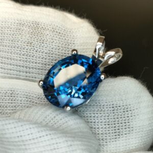 Mặt Dây Chuyền Topaz Xanh Vàng Trắng 14k (1)